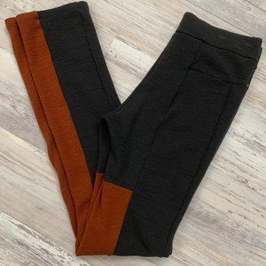 Ibex Grey & Rust Wool Leggings Size M